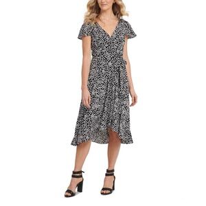 NWT DKNY Floral Surplice Dress